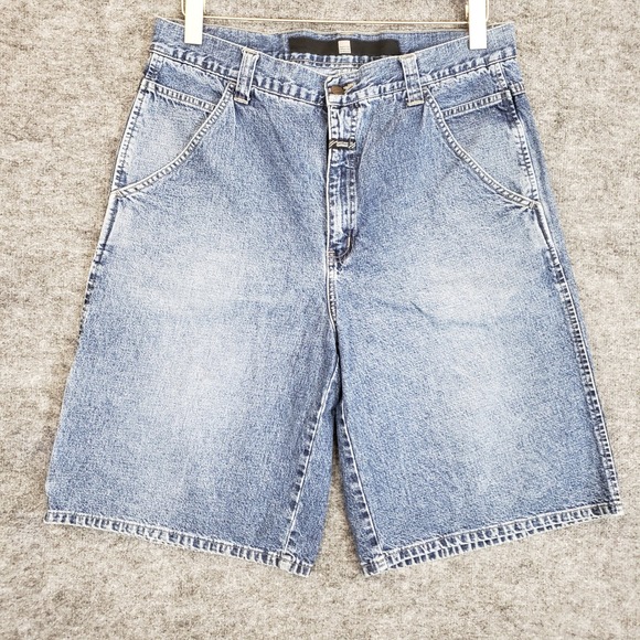 VTG Marithe Francois Girbaud Shorts Mens 36 X 12 Blue Denim Carpenter Skater Y2K - Picture 2 of 14